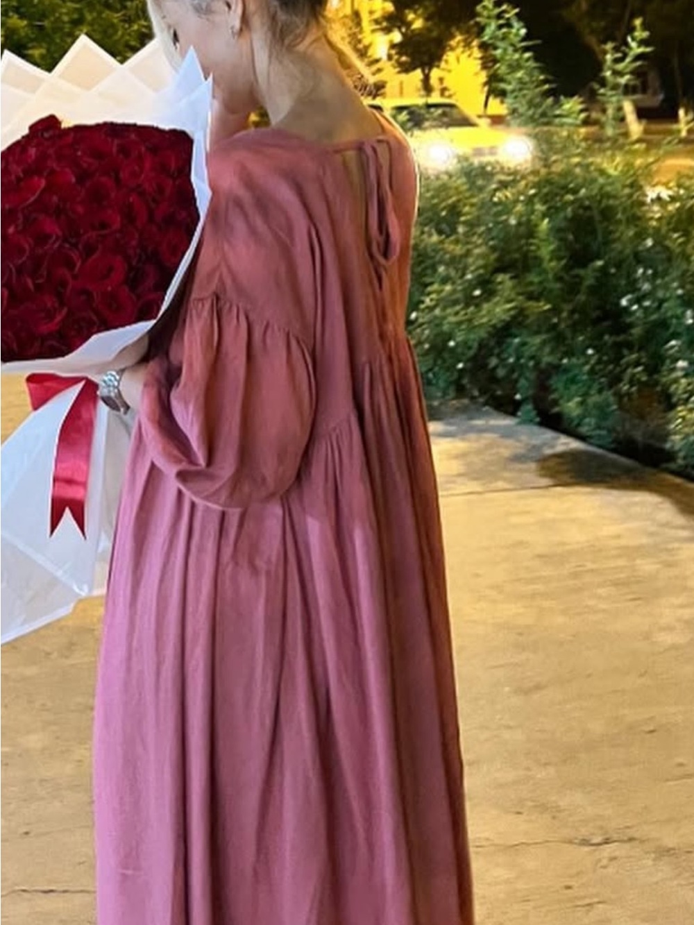 Mauve Pink Long Sleeve Maxi Dress